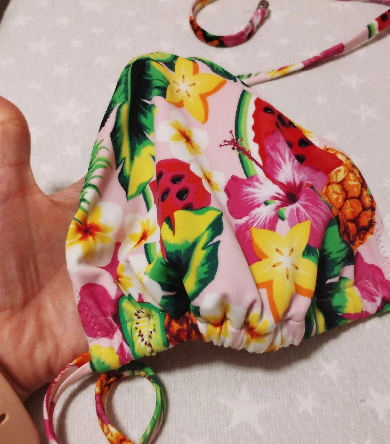Bikini Tropical triângulo de Frutas e Flores Tamanho M – photo 8